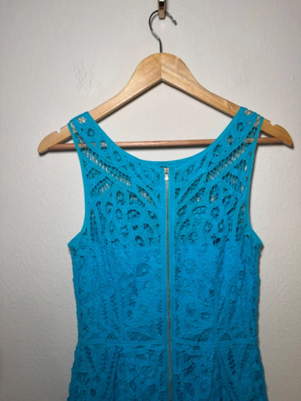 Lilly Pulitzer Foley Dress Small Blue Lace Sleeveless Fit Flare Cocktail